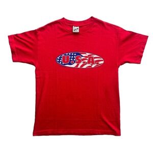 VTG 90s WCW Lex Luger Wrestling T Shirt Red Made In USA The American Adult M '98